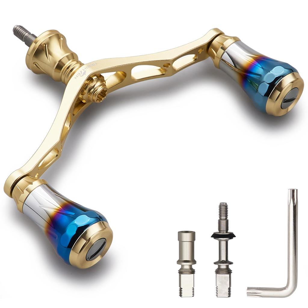 HEIGHTEN 95mm Reel Handle 8 Colors Shimano Daiwa Universal Spinning Reel 70 Aviation Aluminum Aurora Series V2.0 (V2.0 - Gold) (0183)