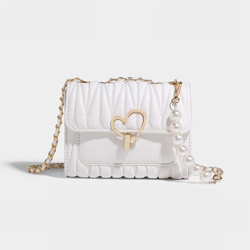 Chain bag New trendy women's bag Spring and summer versatile fashion large capacity shoulder crossbody pleated bag