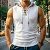Męski Tank Top Mięśniowy, Bezrękawnik z Kapturem Slim Fit, Oddychająca Kamizelka Treningowa na Siłownię na Lato na Zewnątrz
