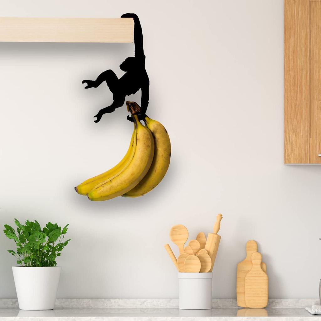 New Kitchen Wall Door Metal Hook Key Hanger Cat Tail Monkey Shaped Decor Holder Clothes Storage Rack Seamless Hook Tool
