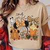 Halloween Printed Tshirt Autumn Mouse Pumpkin Halloween Tshirt Casual Breathable Oversize Cotton Top