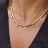 Design Classic Style 18K Gold with White Zircon Pendant Snake Bone Chain Necklace Jewelry