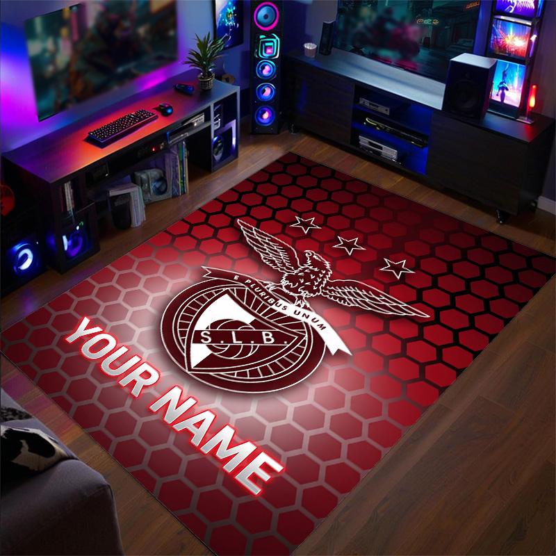 Crystal Velvet Rug Benfica FC Print Custom Name Text Floor Mat Home Decor