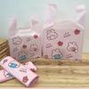 Handheld Plastic Bag Pink Cartoon Rabbit Pattern Shopping Mall Shopping Packing Bag Food Dessert Biscuit Packing Handle Bags