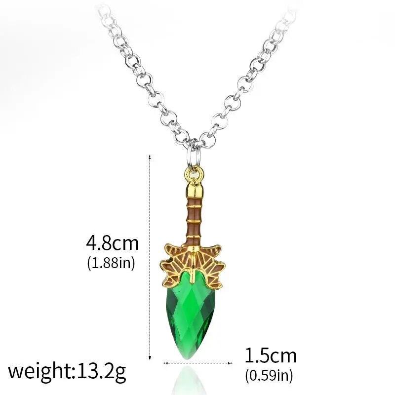 Game Necklace Aghanim's Scepter Necklace Blue Red Green Stone Scepter Stone Pendant For Women Men Cosplay Gifts
