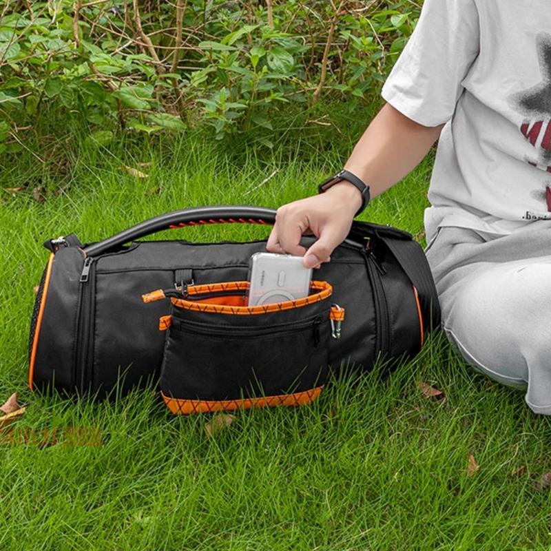Portable Speaker Case for BOOMBOX 1/2/3 Mesh Fabric Storage Bag with Adjustable Shoulder Straps and Storage Pocket