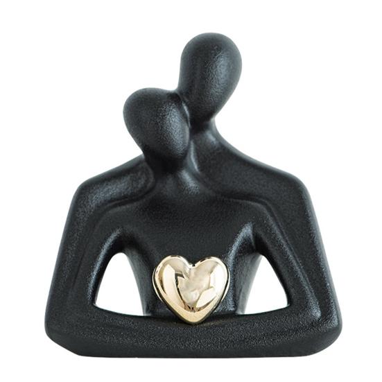 Romantische Paarskulptur Keramik Abstrakte Verliebte Figuren für Schlafzimmer TV-Schrank Heimregal Dekoration Hochzeit Valentinstag Jahrestag