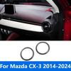 Dashboard Loudspeaker Sound Audio Speaker Cover Trim For Mazda CX-3 CX3 2014- 2024 Carbon Fiber Interior Accessories