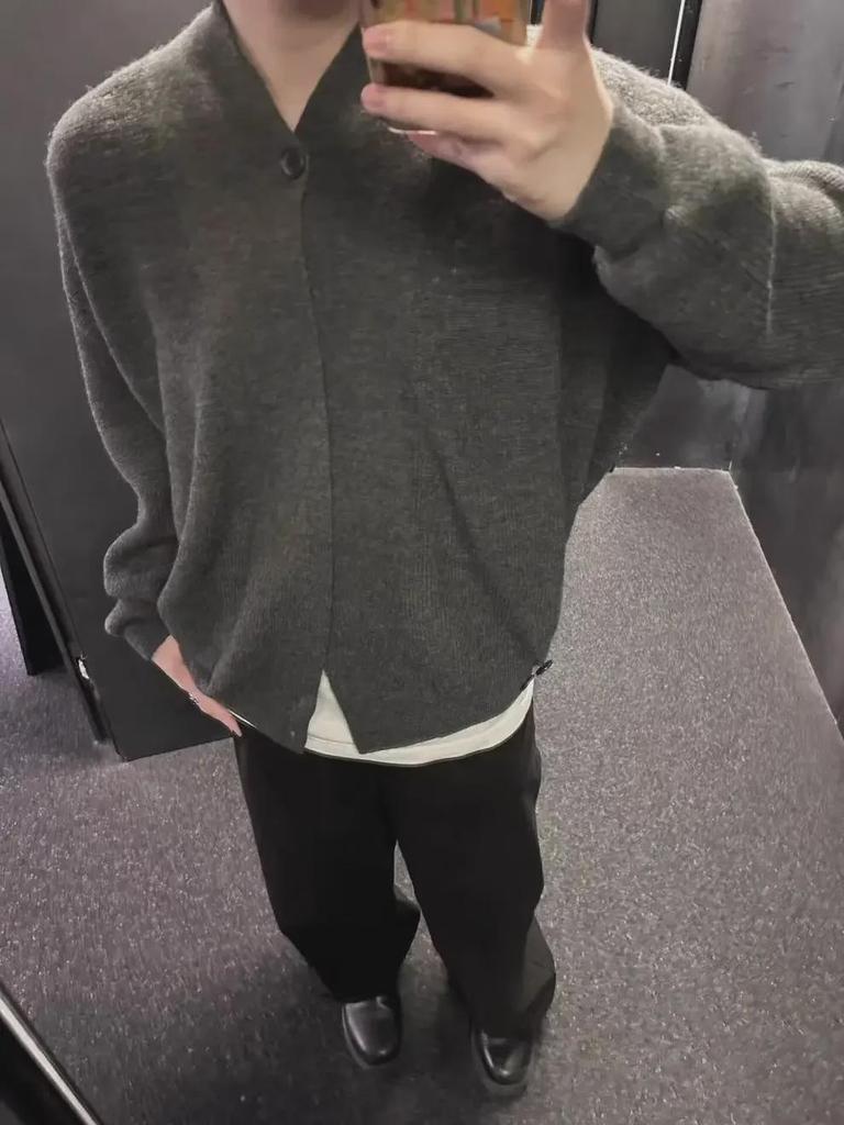Autumn Old Money Loose Knit Cardigan Sweater