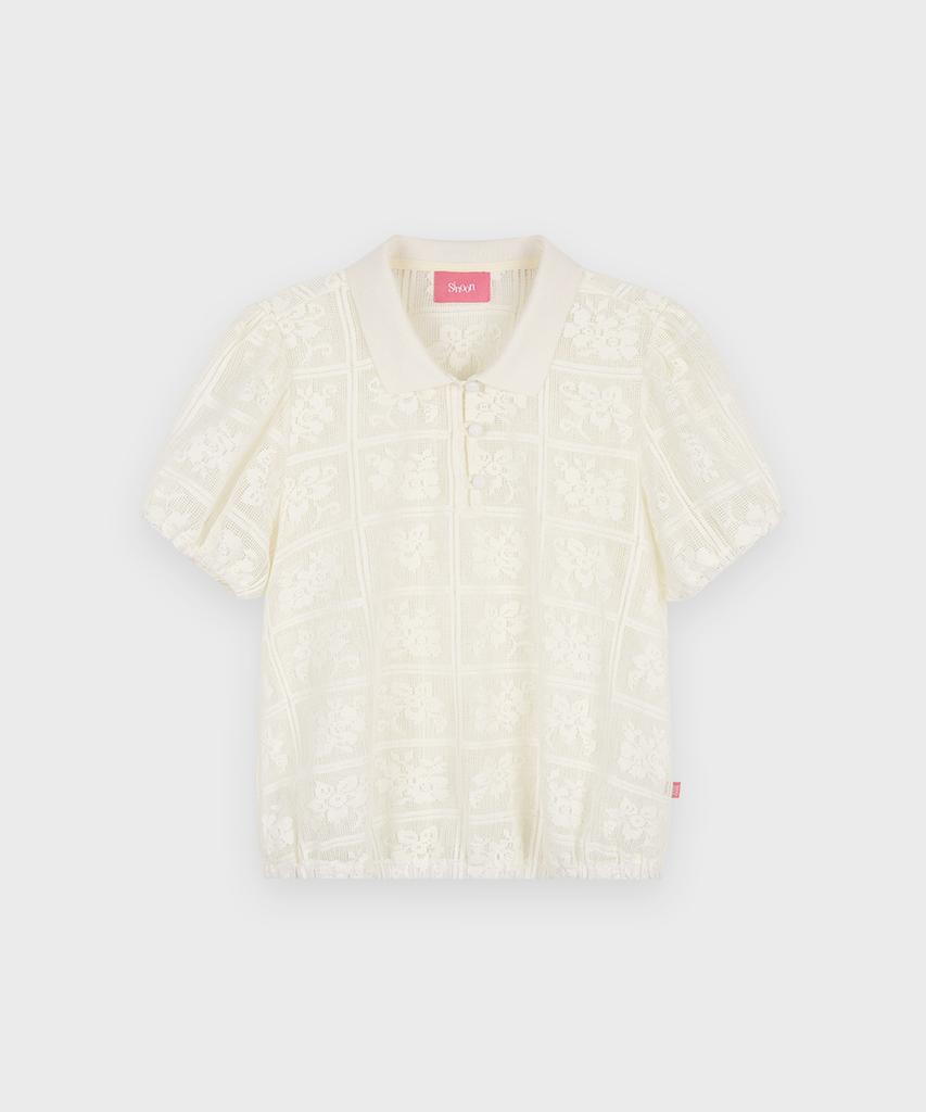 SINOON Rose Lace Volume Blouse (Ivory)