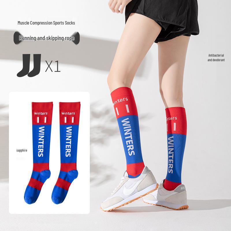 Women's Professional Kinesiology Compression Socks: Over-the-Knee, Ideal for Running, Jump Rope, Marathon, Frisbee, and Fitness