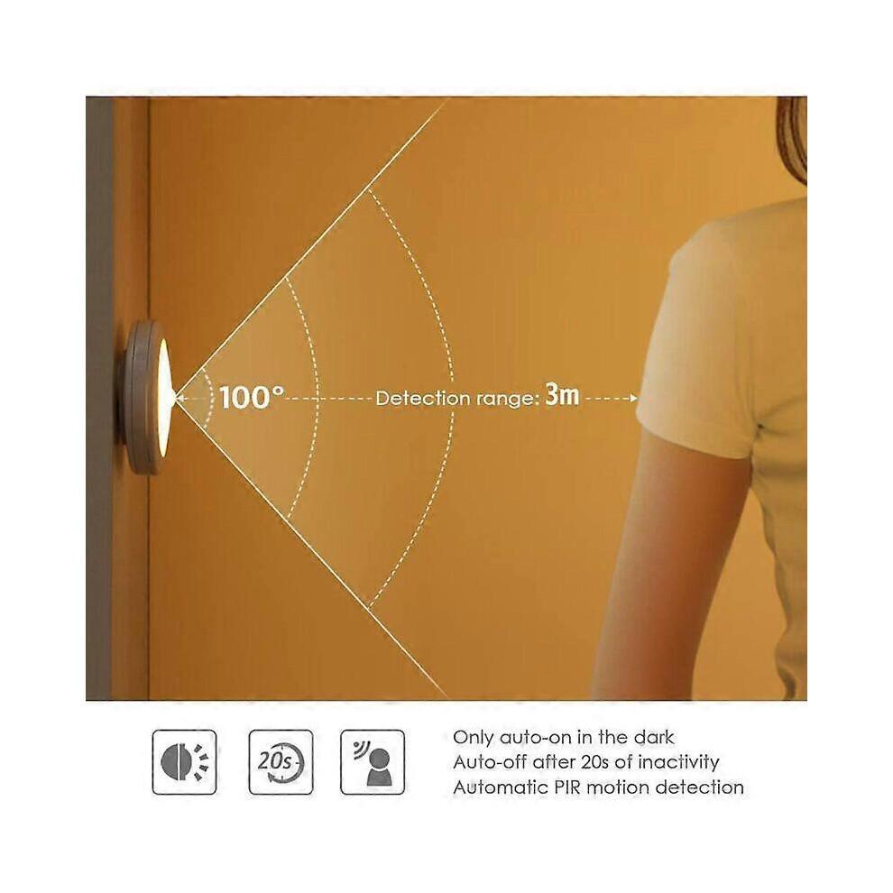 Cabinet 6 Night Wardrobe Light LED Motion Sensor Light with Magnetic Base for Kitchen Stair Display Cabinet White Warm White Light