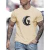 T-shirt da uomo con scollo a O, manica corta, stampa, cotone, comoda, da uomo
