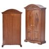 1:12 Scale Mini Vintage Wooden Double Door Closet Wardrobe Dolls House Accessory Dollhouse