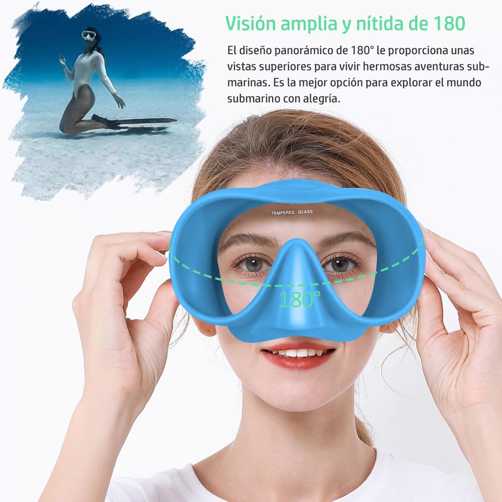 HEARTST Snorkel Set Snorkeling Snorkel Mask Frameless Snorkeling Macaron Color