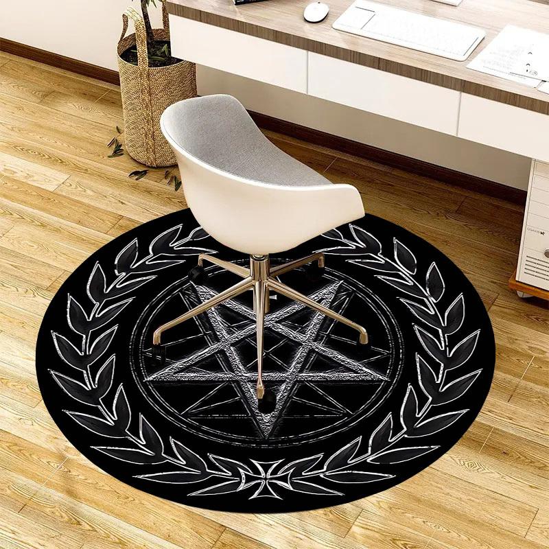 1pc Office Carpet Chair Mats Pentagram Seal of Solomon Perfect for Decorating Office Chairs, Living Rooms, Or Bedrooms