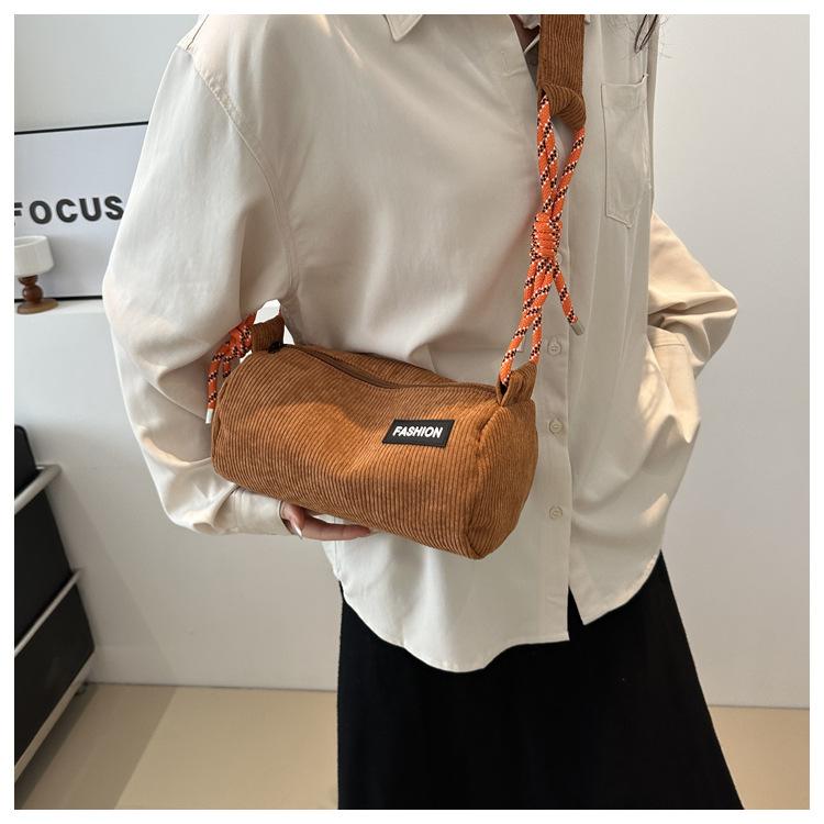 Cotton Pillow Crossbody Bag for Women Solid Color Shoulder Handbag