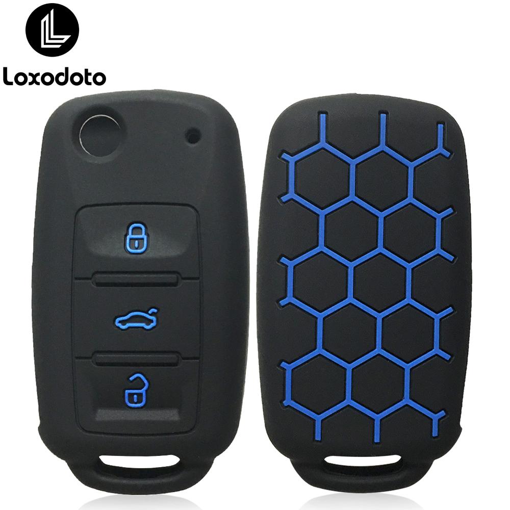 Silicone Remote Car Key Case Cover for VW Volkswagen Touran Caravelle Polo Golf 6 Passat B5 for Skoda Fabia Octavia accessories