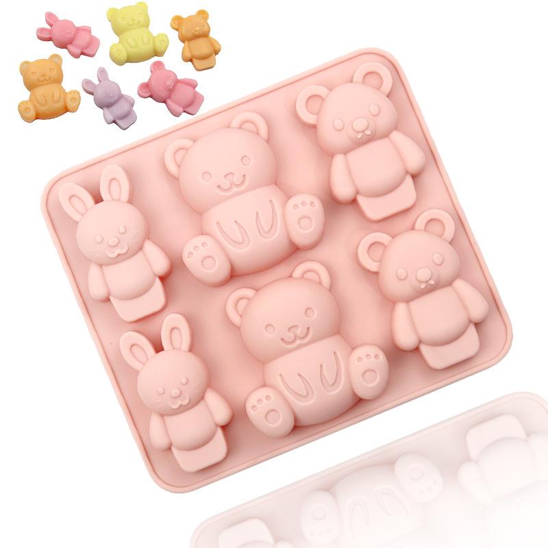 

Teddy Bear Silicone Mold Cute Cartoon Animal Chocolate Cake Jello Baking Mould For Handmade DIY Soap Candy Ice Cube Making Tools