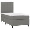 3141746 vidaXL Lit à sommier tapissier avec matelas Gris foncé 90x200 cm Tissu
