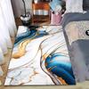 Marble Texture Carpet with Gold and Blue Abstract Art Design Suitable for Use As an Anti-slip for Living Room Bedroom Sofas