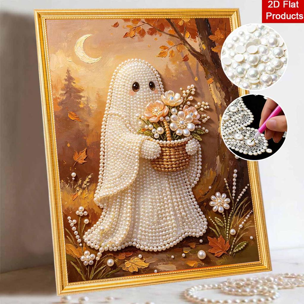Halloween pearl painting art kit handmade diy fall floral ghost home decorations