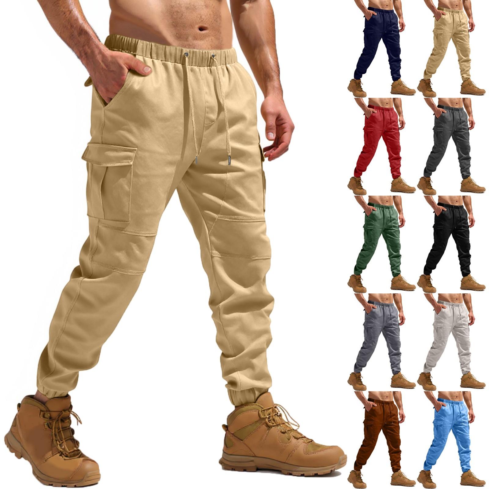 

Men s Work Pants With Multiple Pockets, Waterproof And Tear Resistant Pants XL білий