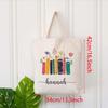 Custom Library Canvas Tote Bag Preschooler Book Bag Birthday Teacher Appreciation Gift Book Club Events Back To School Gift