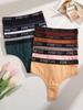 3Pcs Cotton High-Waist Thongs Underwear Women's Breathable Elastic Belt Panties Sexy Plus Size Comfortable T-Back Lingerie S-XXL
