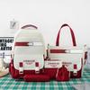 Student Backpack Five Piece Set With Simple Letter Print For High School And Middle School Students