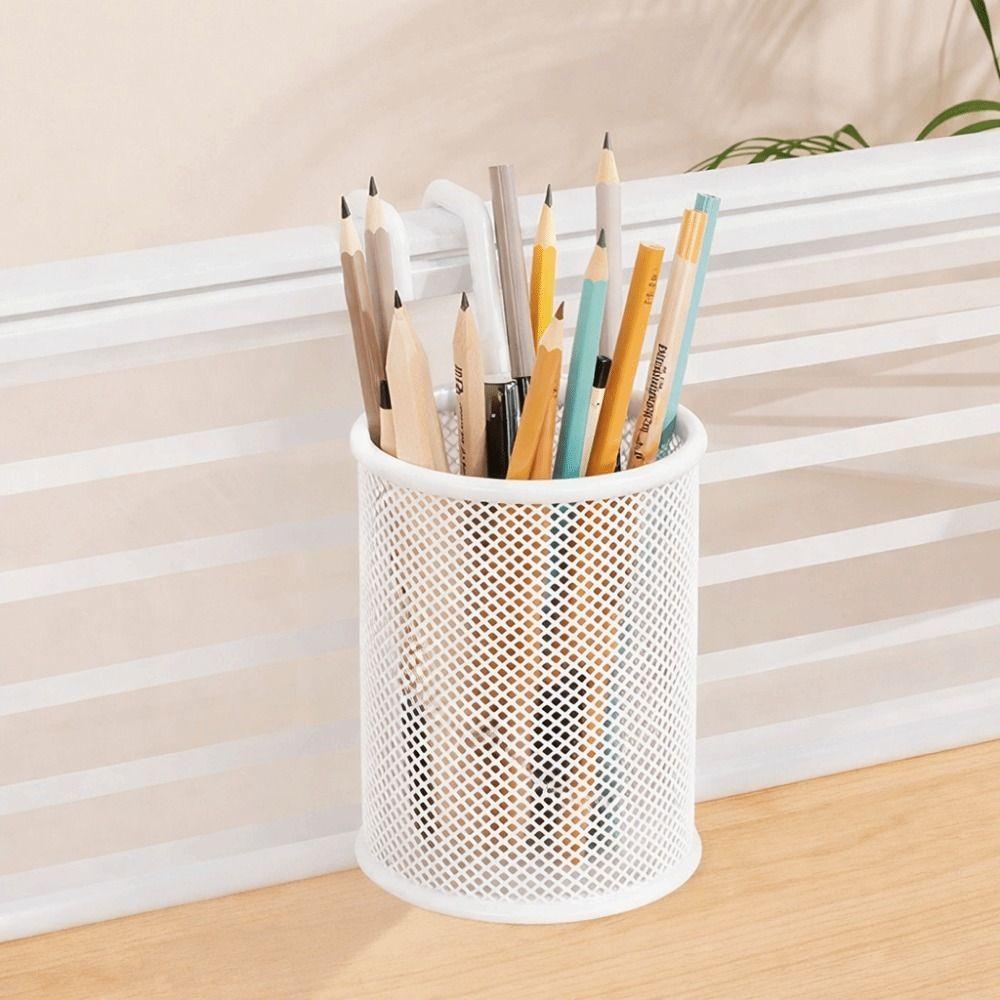 Wall Mounted Metal Hanging Basket Space Saving Stationery Storage Box Pen Holder  Home