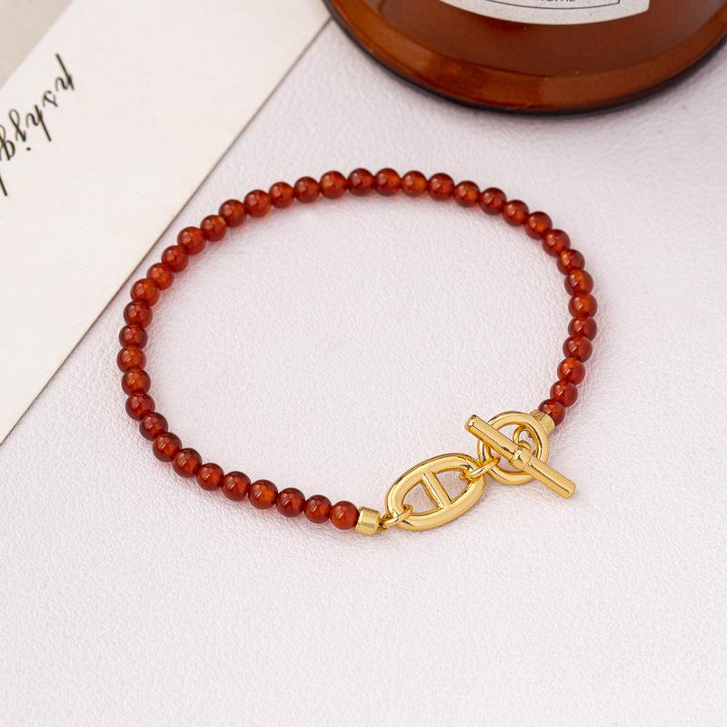 Gold Sand Zodiac Red Rope Braided Bracelet - Retro, Versatile & Luxurious Series
