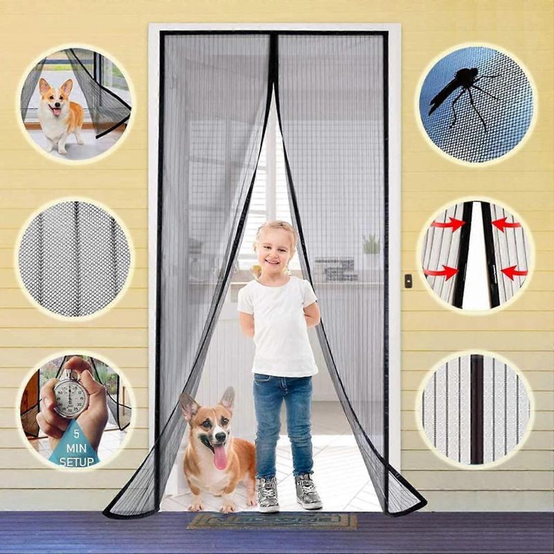 Summer Magic Adhesive Door Curtains Screen Door Anti-mosquito Door Curtains