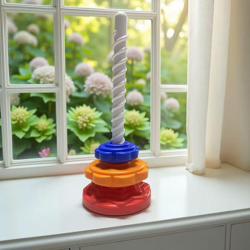 Colorful Rainbow Stacking Rings - Educational Infant Learning Toy