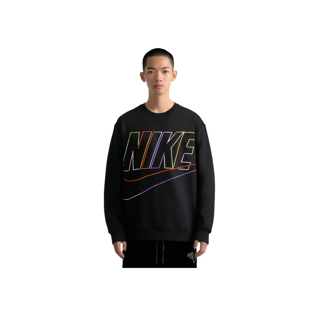 Nike Crew Neck Logo Long Sleeve Sweatshirt Men Sweatshirt Black DX0530-010