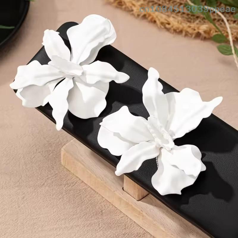 1 Paio Orecchini a Fiore Irregolari Pieghettati per Donna Retro Eleganti Moda Temperamento Accessori per Orecchie Gioielli da Festa alla Moda