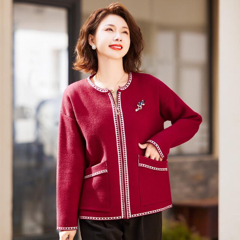 Baolianduo Mid-Aged Women's Knit Cardigan