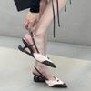 Cowhide version~ niche pointed head special-shaped heel high heels women's ballet style one-word buckle Mary Jane shallow mouth single shoes