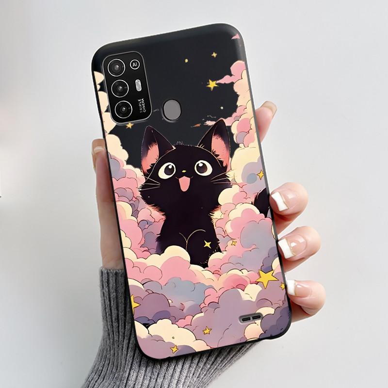 Für ZTE Blade A52 Hülle Für ZTE BladeA52 Rückabdeckung Silikon Weich Schwarz TPU Luxus Drache Niedlich Cool Jungen Mädchen Stoßfänger Handyhülle