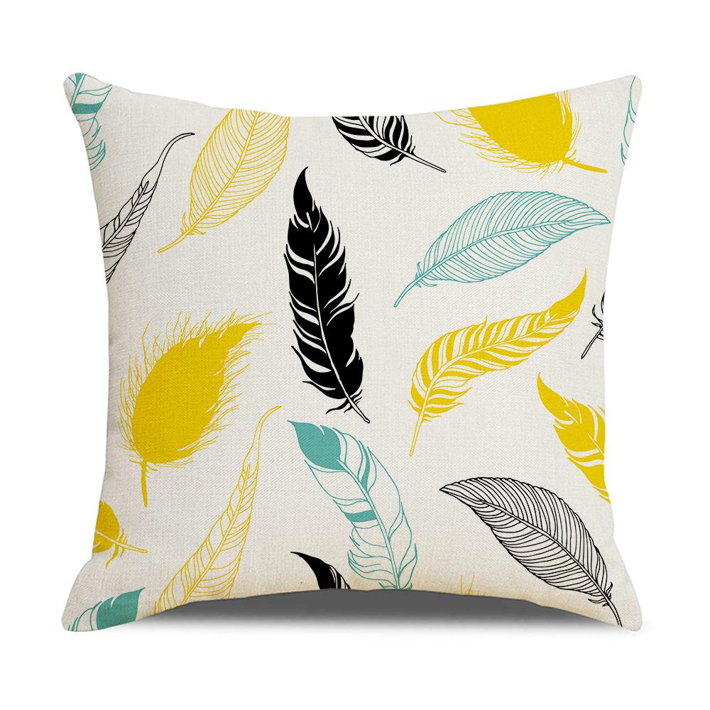 Ins Style New Dream Catcher Linen Sofa Pillow Cover Feather Digital Print Cushion Cover