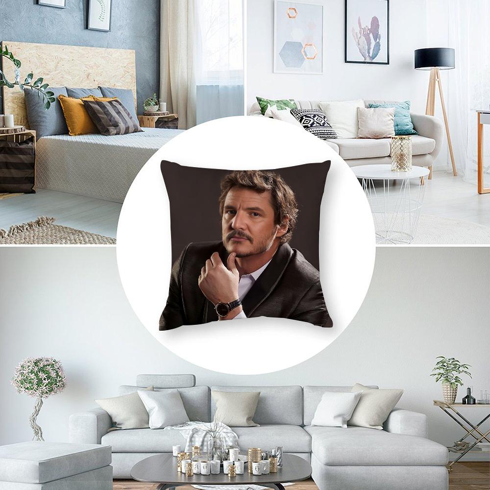 New P-Pedro Pascal Pillow Case 3D Print Polyester Fiber 40*40 cm Home Sofa Throw Pillow Cover Decoration Festival Gift