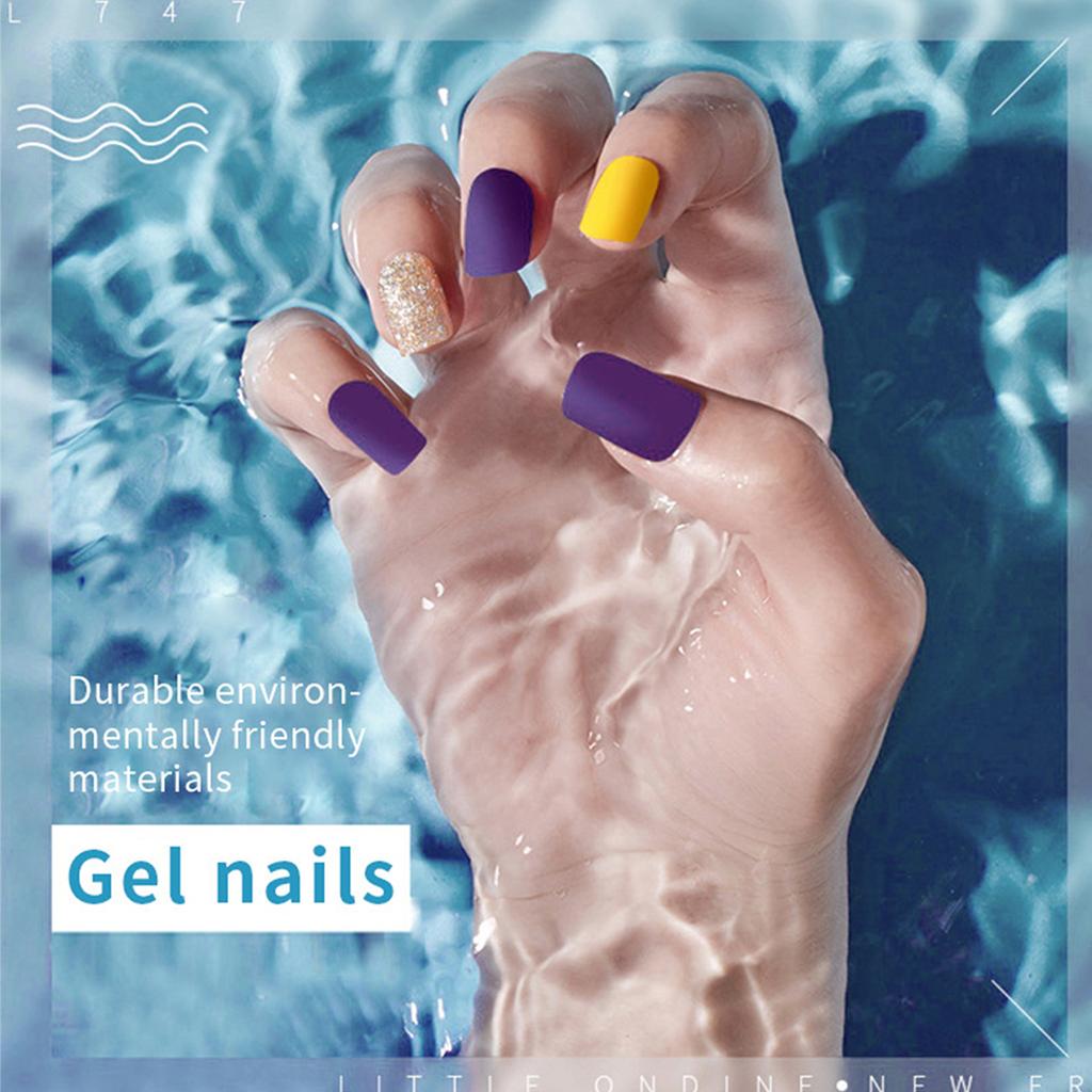 Polovytvrzené proužky gelového laku na nehty Lepicí nálepka na gelové nehty Trvalá jednobarevná nálepka na gelové nehty s pilníkem