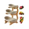 Table Plates Dinnerware Kitchen Fruit Bowl with Floors Multilayer Dimsum Dish Partitioned Candy Cake Tray Wooden Tableware Dish