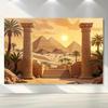 2D flat design 1-piece Egyptian pyramid tapestry suitable for living room bedroom and themed parties