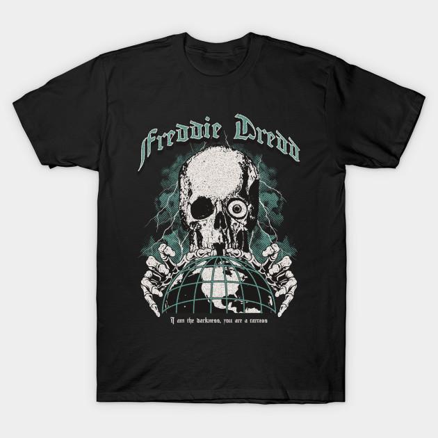 

Men Black Print T-shirt Freddie Dredd Retro 90S Grim Reaper Design No-Cut Transfer Paper Print Cotton Tshirt 2XL