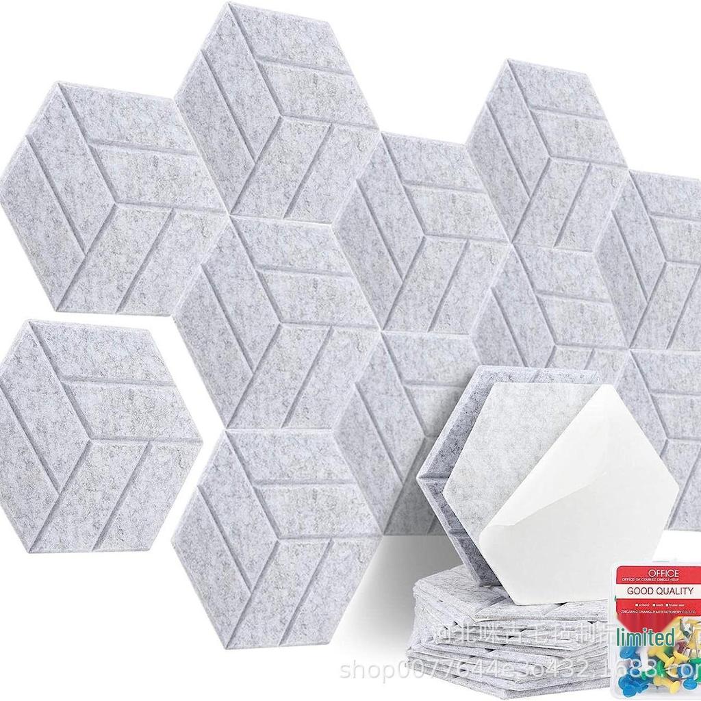 Hexagonal Soundproof Self-Adhesive Panels - Plastic-Sealed Packaging with Barcode Sticker