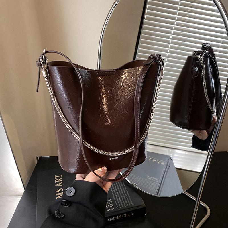 

Ретро сумка-ведро высокого класса, сумка для рук, модная нишевая сумка подмышку, наплечная сумка-мессенджер, женская сумка.