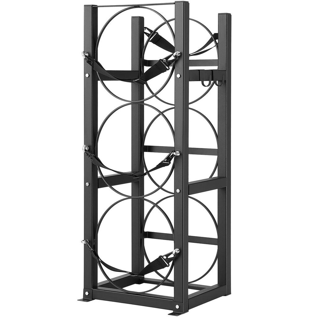 Refrigerant Tank Rack, with 3 X 30lbs Bottle Tanks, Cylinder Tank Rack 12.79x12.99x33.07 In, Refrigerant Cylinder Rack Gas Cylinder Racks and Holders