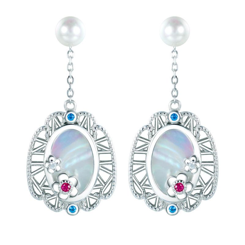 S925 sterling silver Chinese style earrings women's versatile earrings high-end jewelry