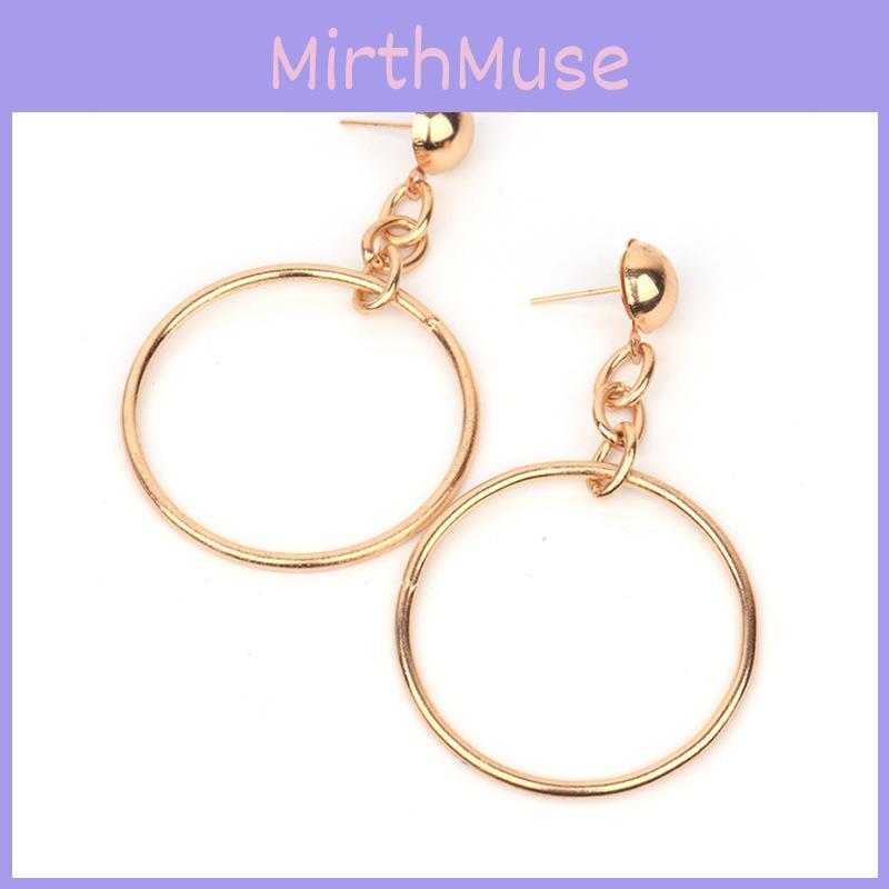 Gold Unique Circle Earrings Geometric Shape For Women Fashionable
